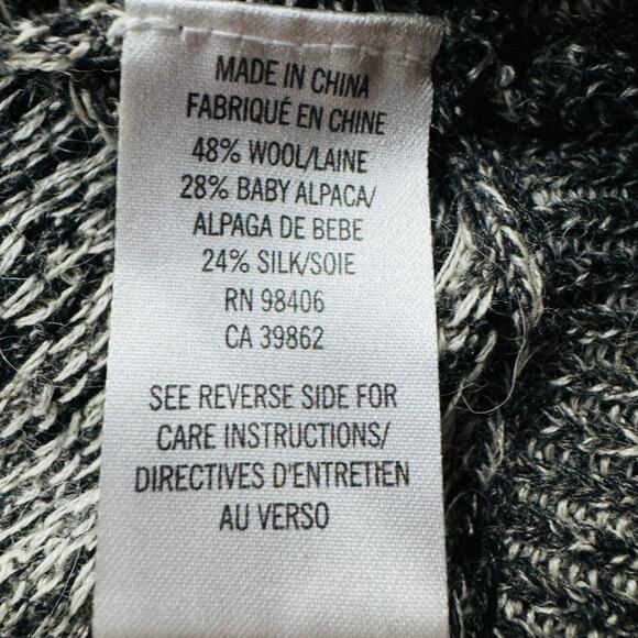 Theory Efina C Loryelle Grey Marled Tweed Wool Baby Alpaca Silk Sweater Small - Picture 5 of 7